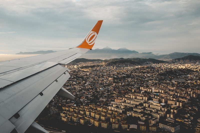 building exterior, mode of transportation, city, vehicle, 4K, rio de janeiro, urban, air vehicle, flight, leisure activities, travel, aerial view, no people