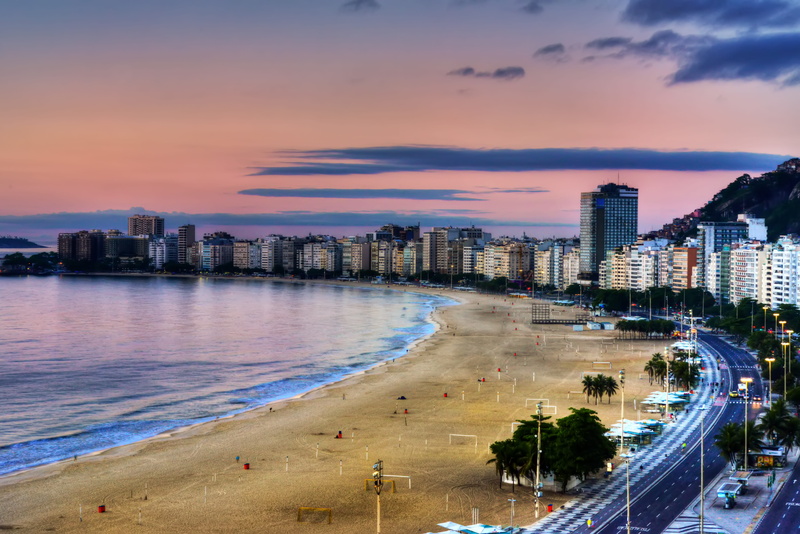 urban skyline, waves, 5K, near, copacabana, office building exterior, land, downtown, high angle view, city lights, bay, outdoors, landmark, skyscraper