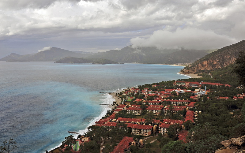 town, beach, paint, land, sea, landscape, outdoors, hill, travel Destinations, beauty In Nature, houses, scenics - nature, building exterior, island, urban Scene