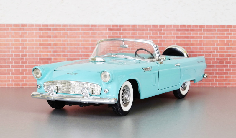 ford thunderbird, vintage car, old, nostalgia, land vehicle, car, chrome, antique, luxury, diorama, day, red, america, brick wall, collectors car, single object