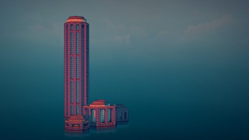 minimalism, 2K, digital art, video games, skyscraper, Townscaper, skyline, architecture, video game art, town