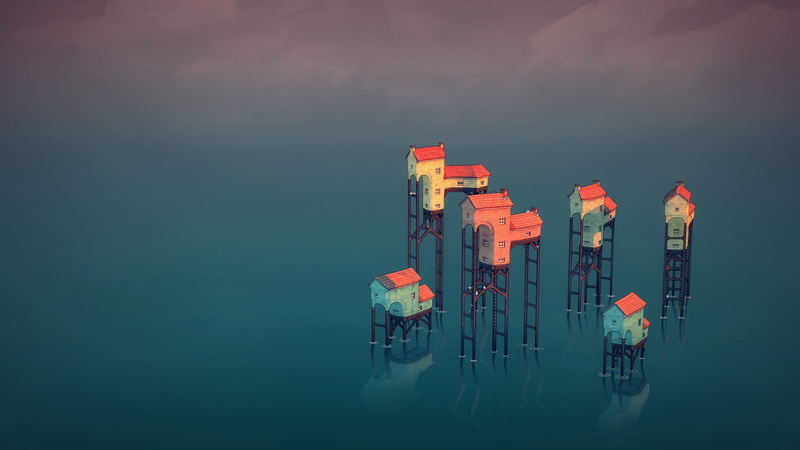 birds, domesticated animals, 2K, town, Townscaper, video games, video game art