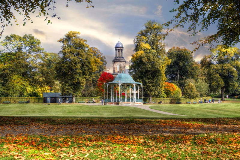 park - man made space, outdoors, nature, town, 5K, shropshire, building, green color, building exterior, religion, grass, architecture, growth, cloud - sky