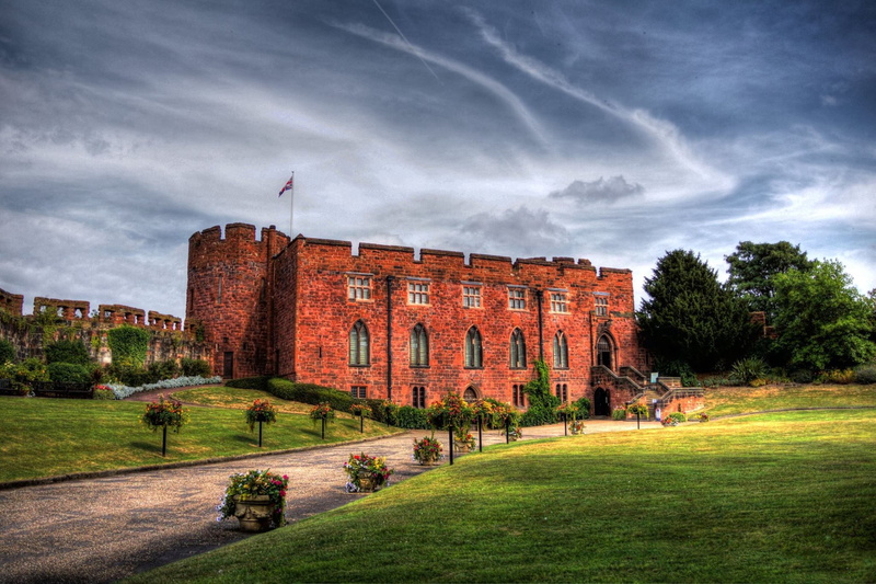 shropshire, fort, architecture, history, built structure, shrewsbury, tree, town, travel destinations, no people, 8K, castle, cloud - sky, the past, building