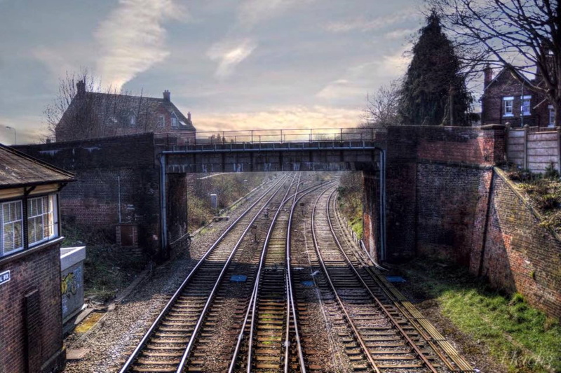 outdoors, built structure, train - vehicle, nature, public transportation, cloud - sky, shropshire, day, city, direction, station, building exterior, track