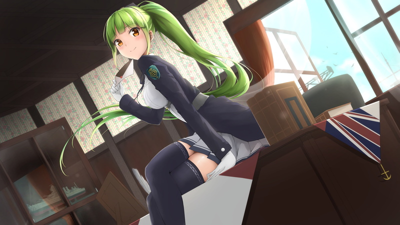 sitting, lifestyles, day, young women, shropshire, young adult, chair, leisure activity, smiling, window, adult, green hair, fashion, women, seat, Anime