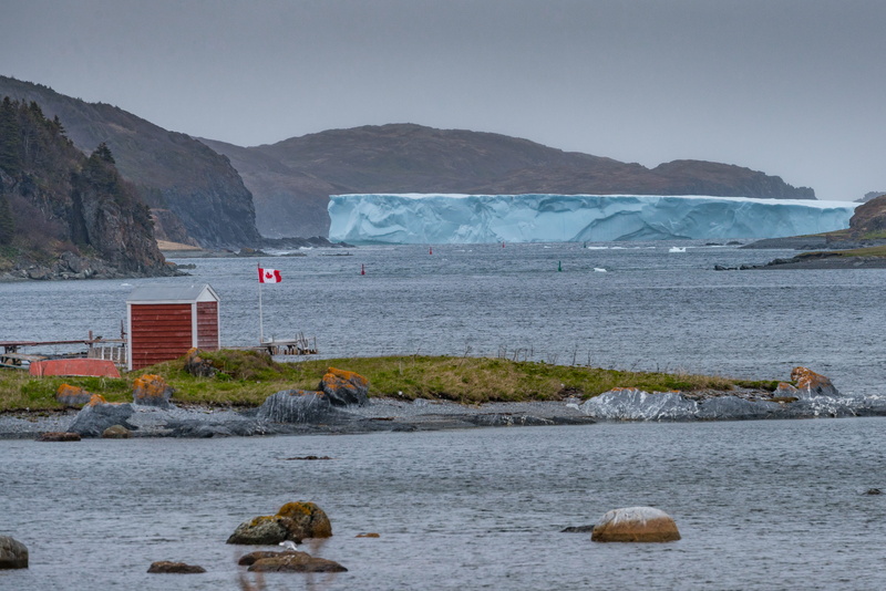 glacier, canada, housing, tranquility, shelter, newfoundland, scenics - nature, tranquil scene, countryside, snow, shack, no people, transportation, background