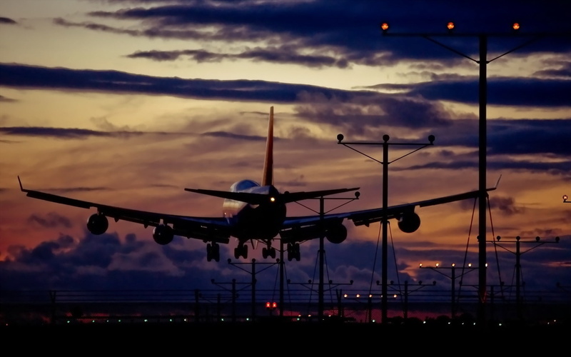 light, plane, 1080P, night, taking off