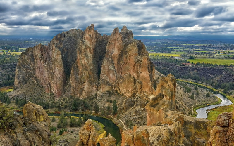 river, peaks, oregon, mobile, hd, rocky, clouds, phones, laptops, canyon, 2K, dark