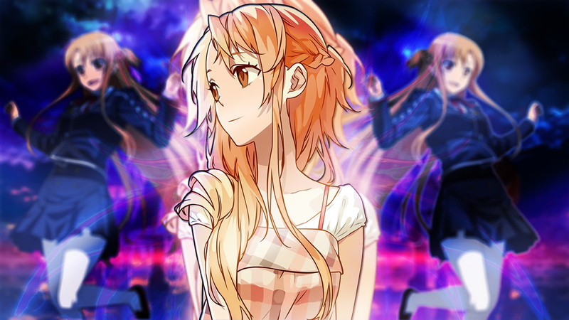 blond hair, fashion, young women, Sword Art Online, illuminated, women, clothing, long hair, event, night, purple, young adult, people, nightclub, Yuuki Asuna