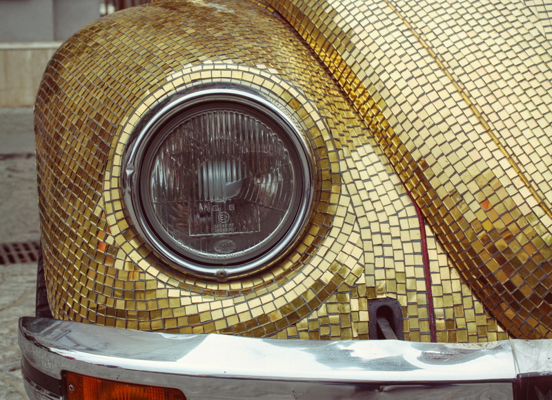architecture, table, lighting equipment, romania, shape, wall, volkswagen beetle, reflection, pattern, no people, exterior, tile, decoration, economy car