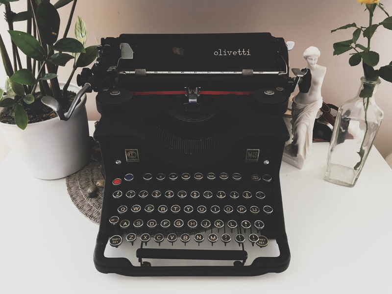 old, typewriter, western script, technology, high angle view, no people, book, antique, poland, warszawa, communication, still life, machinery, publication