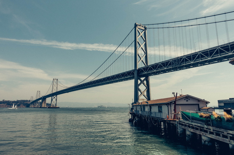 sea, 5K, waterscapes, california, water, tourism, landscapes, united states, suspension bridge, pier, built structure, buildings, transportation, structures