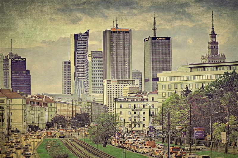 graphics, skyscrapers, 5K, building, cars, building exterior, street, skyscraper, spire, cityscape, tower, colorful, architecture, office, nature, sky