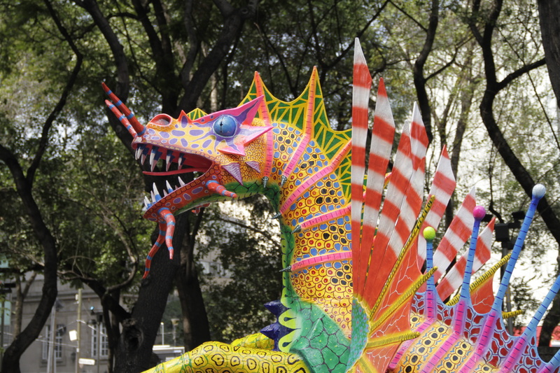 socket, mexico, dragon, historic centre, animal representation, day, tradition, Color, outdoors, multi colored, Art, 5K, tourist, nature, chinese dragon