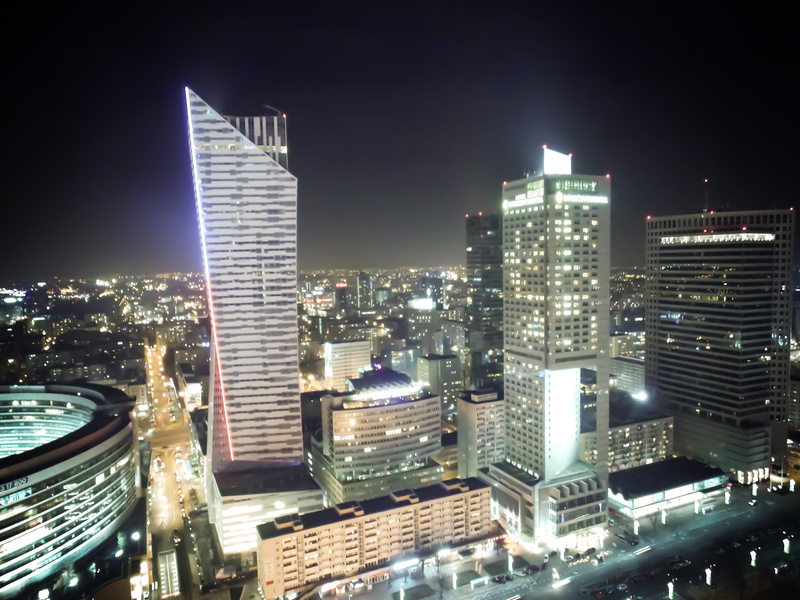 Buildings, business, Warsaw, outdoors, the skyscraper, city Life, building Exterior, dusk, skyscraper, crowded, Aerial, urban Scene, cityscape, office buildings