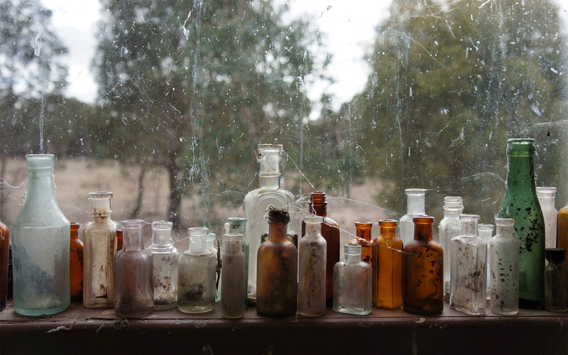 window sill, lot, glass - Material, no People, close-up, laboratory, assorted, cultures, containers, food and drink, old-fashioned, focus on foreground