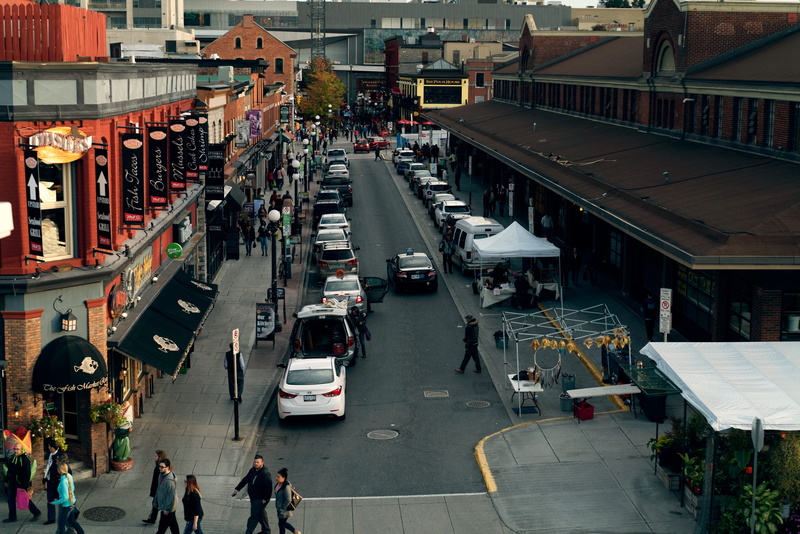 mode of transportation, landmark, Ottawa, travel, high angle view, real people, canada, motor vehicle, transportation, Byward, shops, men, building exterior