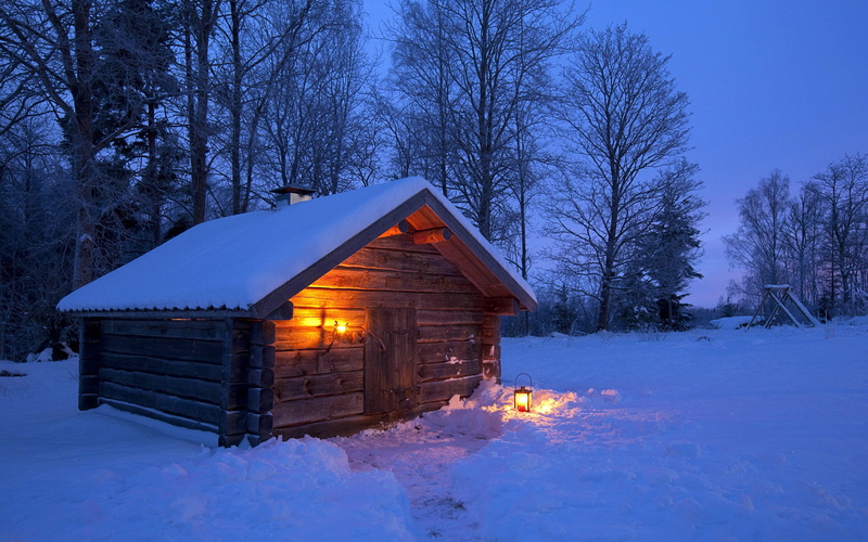 night, color Image, hut, house, nature, cold temperature, illuminated, beauty In Nature, landscape, tranquility, frost, blue, wood - Material, metal, 1080P
