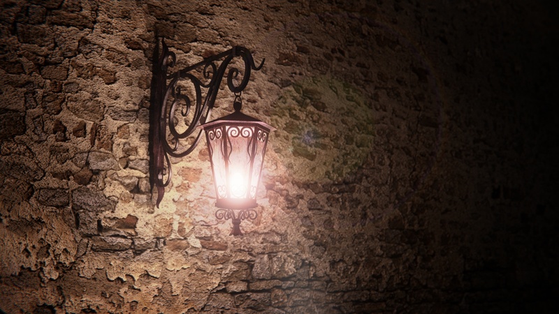 blender, night, lantern, lighting, light bulb, rendering, street light, dark, light - natural phenomenon, hanging, facade, outdoor, illuminated, lamp, low angle view
