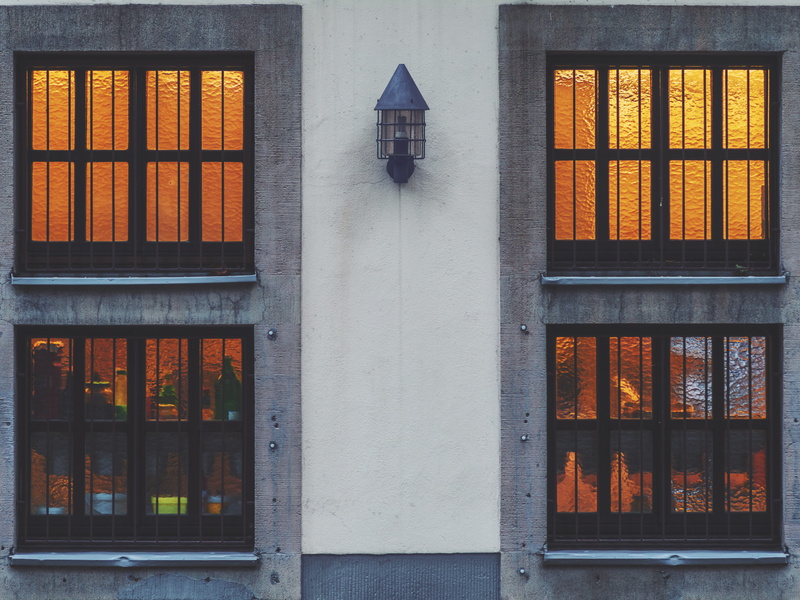 pattern, close, day, black, 5K, köln, city, panes, sconce, view, security, light, near, building exterior, two, germany, texture, cologne, built structure