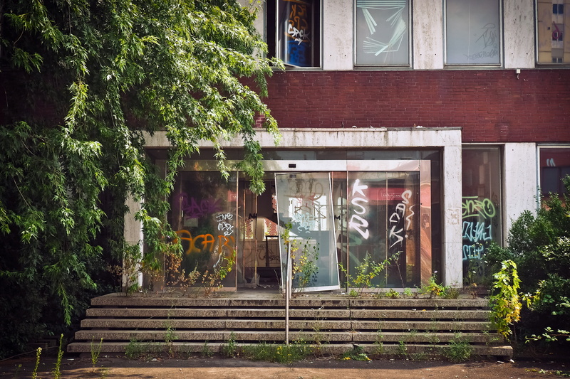 decay, break up, transient, staircase, glass - material, lapsed, building, industry, day, lost places, nature, facade, old, forget, reflection, human representation