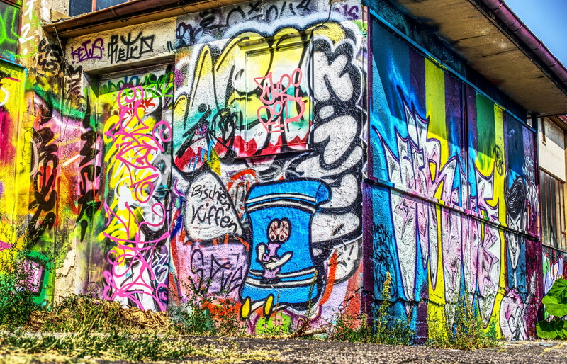 colorful, day, pforphoto, western script, facade paint, architecture, hdr, building, painting, break up, high dynamic range, creativity, human representation