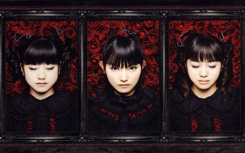 black color, Heavy Metal, 720P, Babymetal, side by side, women, real people, front view, digital composite, portrait, headshot, Metal Idol, Asian, human representation