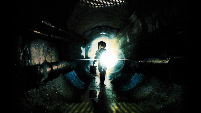 flashlight, front view, illuminated, 1080P, arch, standing, mystery, back lit, light - natural phenomenon, tunnel, lighting equipment, lens flare, one person