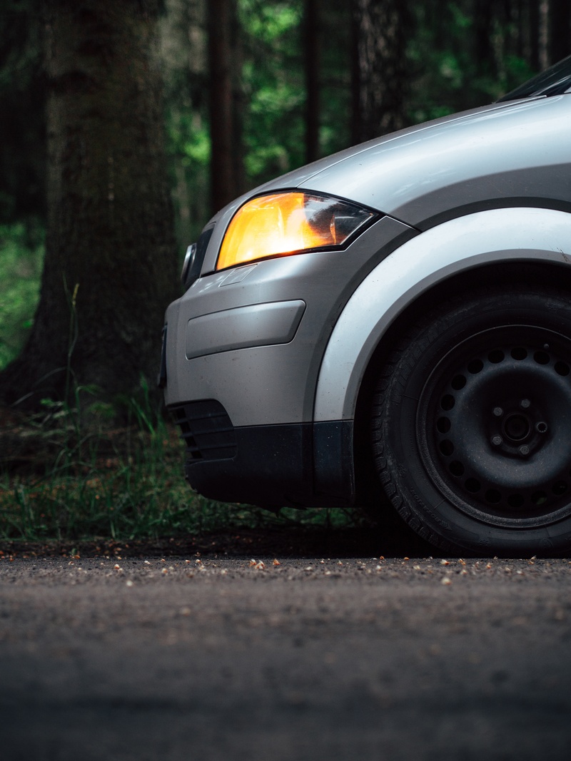 street, driving car, tree trunk, road trip, luxury, wheel, road, headlight, forest, way, nature, vehicle, selective focus, transportation, sport, no people