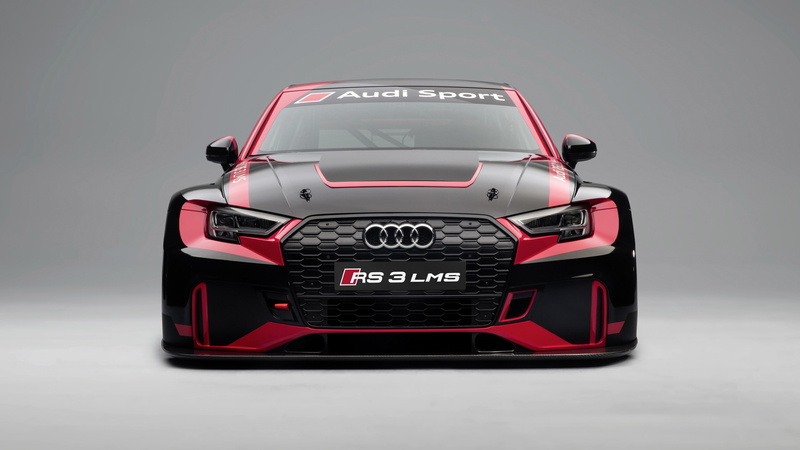 end, black, red, Audi RS 3 LMS, front, paris auto show 2016, car, audi, 4K