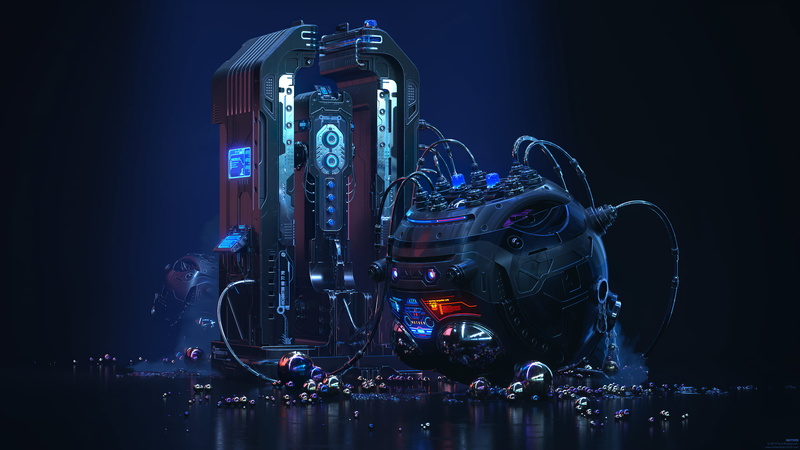 robotics, 4K, machine, futuristic, wires, Toni Bratincevic