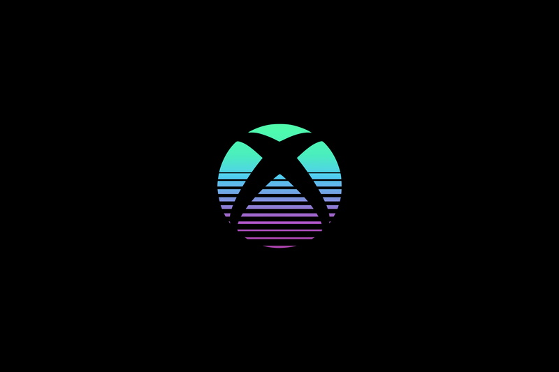consoles, gear, simple background, lines, Microsoft, black, 4K, Xbox, dark, Retro style, logo