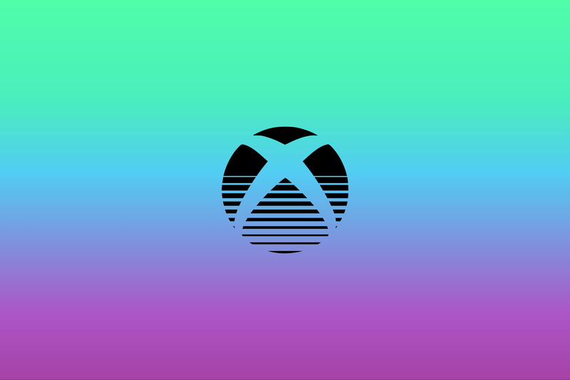 colorful, Retro style, lines, black, Microsoft, consoles, Xbox, 4K, gears, logo