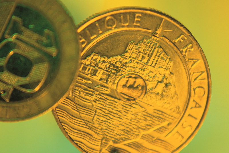 communication, the past, gold, background, round, shape, 2K, kopeck, yellow, paper, coin, text, close-up, studio shot, circle, single object, indoors