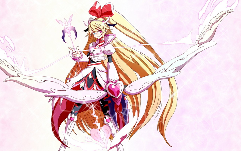 Ribbon, 1080P, Bow, Long Hair, Anime, Heartcatch Precure!, dokidoki! PreCure, Blonde, Girl, Arrow, Heterochromia