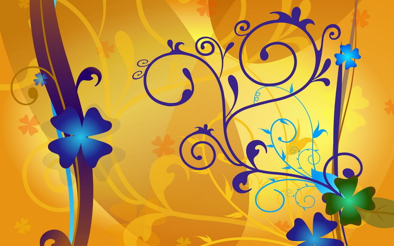 background, vines, art, cg, 720P, d, Abstract, clovers, lucky, hd