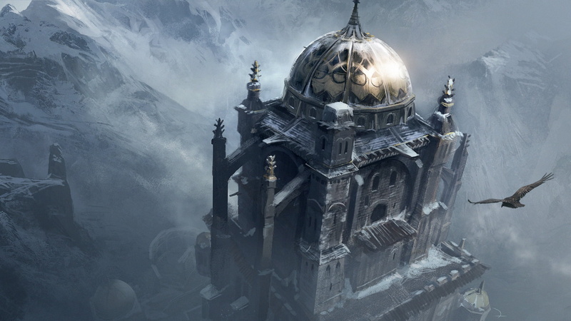 roof, eagle, mountains, sculpture, cultures, 1080P, tower, assassins creed, spirituality, castle, history, travel destinations, dome, game, built Structure