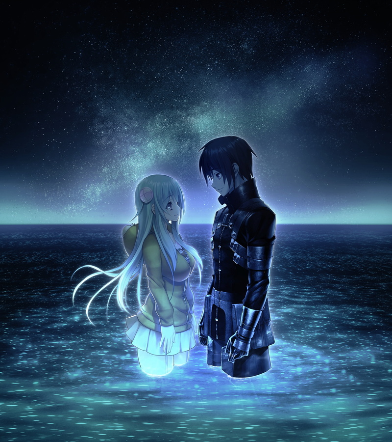 adult, beauty in nature, nature, young women, light, nagaoka souun, visual novel, night, people, women, space, romantic, stars, galaxy, mystery, tokyo necro