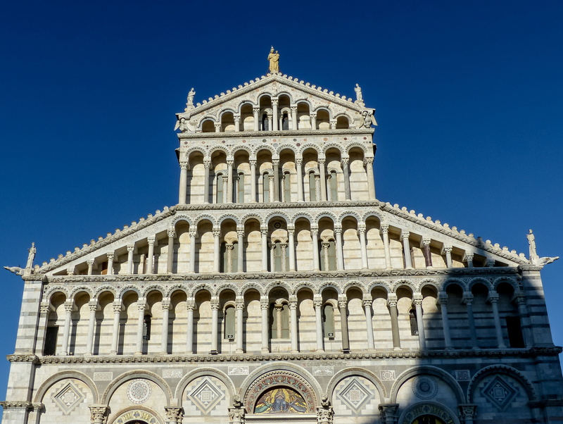spire, italy, facade, architecture, history, famous Place, pisa, no people, clock, dome, light, gothic style, sky, religion, tower, blue, belief, building exterior