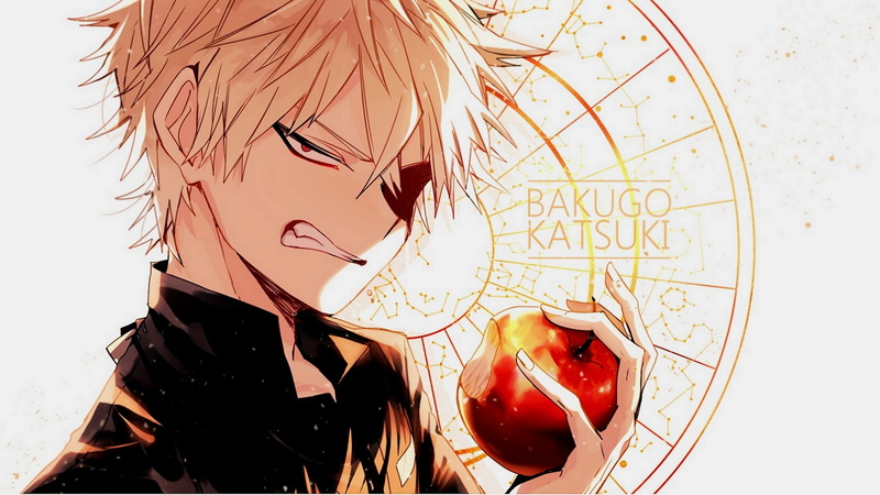 Apple, Bakusou Katsuki, guy, art, My heroic academia, look, 1080P, Boku no Hero Academy, anime