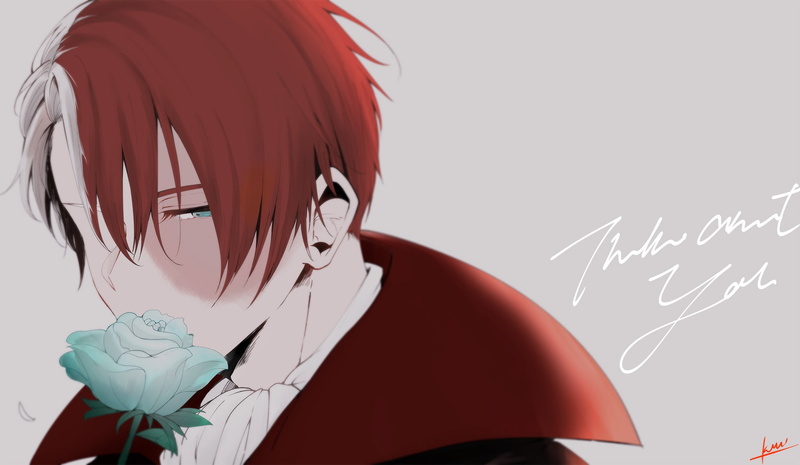 guy, background, Todoroki Shouto, 1080P, rose, Boku no Hero Academy