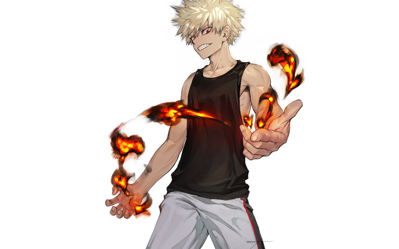 Bakuga Katsuki, 1080P, guy, fire, handsome, My Hero Academia, Boku No Hero Academy, My Hero Academy
