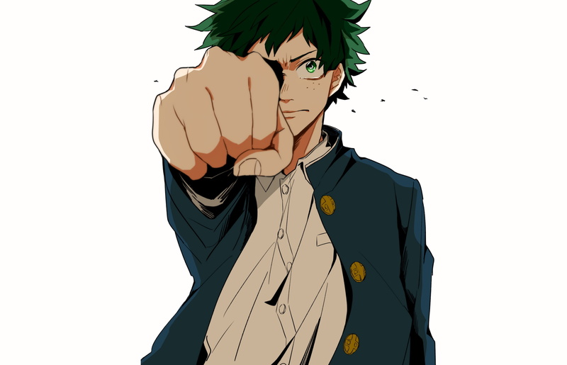 guy, 2K, art, fist, Boku no Hero Academy, My heroic academia, look, Midori Isuku