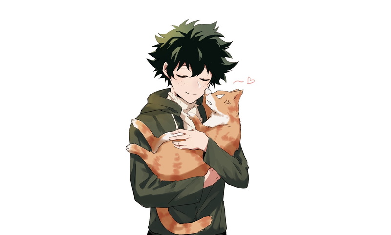 Liyuchen1126, Hugging Animal, Boku no Hero Academy, 1080P, Izuku Midoriya