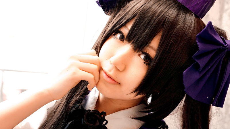 cosplay, hair, brown, hat, brunettes, eyes, ornaments, tokin, long, video, bangs, touhou, asians, faces, 2K, himekaidou, hatate, bows, tengu, women, twintails