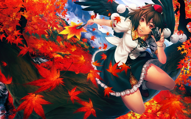 simoshi, Video Games, art, hd, artist, 720P, aya, wings, video, tengu, shameimaru, games, Touhou