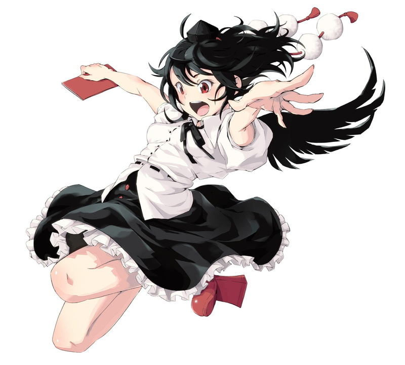 aya, touhou, 720P, shameimaru, video, hats, simple, tengu, background, games
