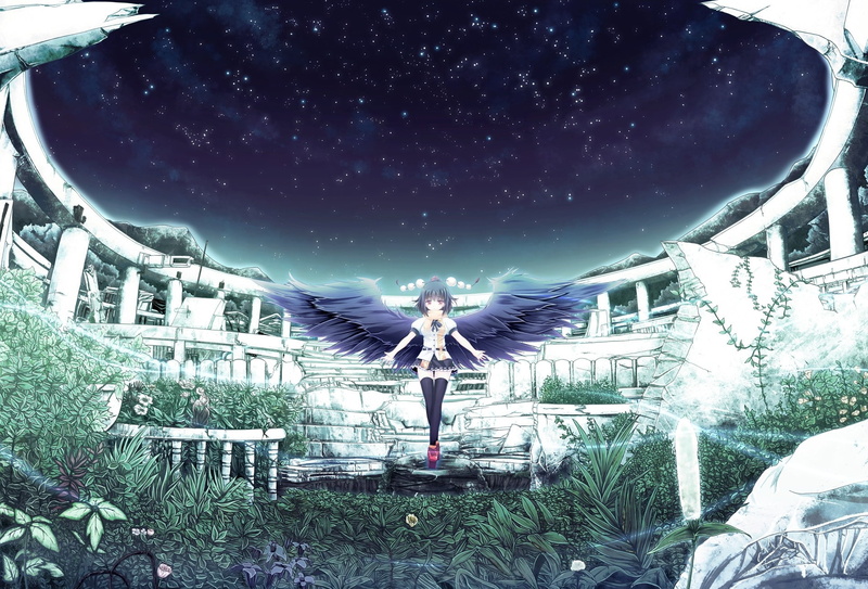 Touhou, hd, 1080P, art, aya, highs, x, thigh, night, wings, tengu, shameimaru, hats