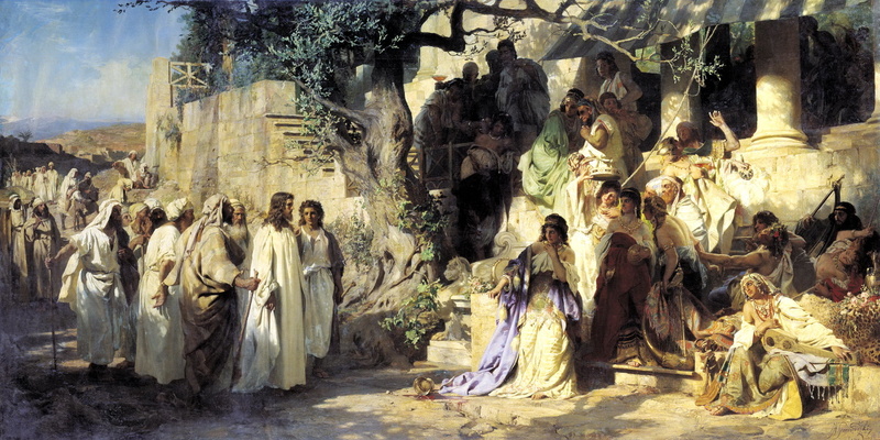 tree, crowd, spirituality, large group of people, jesus Christ, arts And Entertainment, place of worship, women, built structure, shadows, music, art and craft